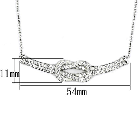 Rhodium Brass Necklace with Top Grade Crystal  in Clear