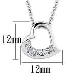 Rhodium Brass Necklace with AAA Grade CZ  in Clear