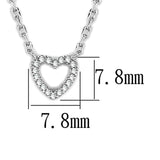 Rhodium Brass Necklace with AAA Grade CZ  in Clear