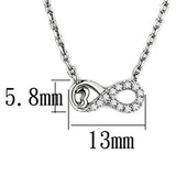 Rhodium Brass Necklace with AAA Grade CZ  in Clear