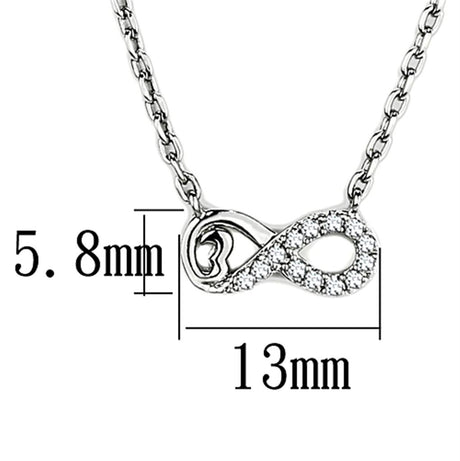 Rhodium Brass Necklace with AAA Grade CZ  in Clear