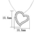 Rhodium Brass Necklace with AAA Grade CZ  in Clear
