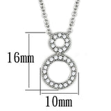 Rhodium Brass Necklace with AAA Grade CZ  in Clear