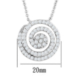 Rhodium Brass Necklace with AAA Grade CZ  in Clear