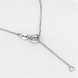 Rhodium Brass Necklace with AAA Grade CZ  in Clear