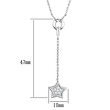 Rhodium Brass Necklace with AAA Grade CZ  in Clear