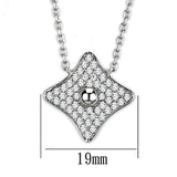 Rhodium Brass Necklace with AAA Grade CZ  in Clear
