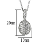 Rhodium Brass Necklace with AAA Grade CZ  in Clear