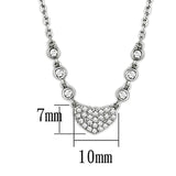 Rhodium Brass Necklace with AAA Grade CZ  in Clear