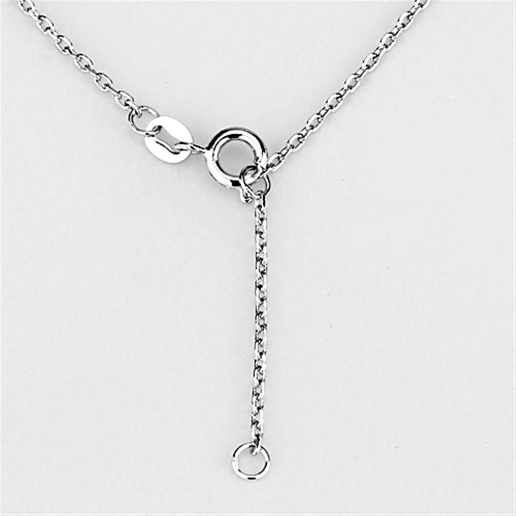 Rhodium Brass Necklace with AAA Grade CZ  in Clear