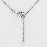 Rhodium Brass Necklace with AAA Grade CZ  in Clear