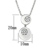 Rhodium Brass Necklace with AAA Grade CZ  in Clear