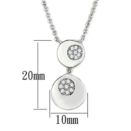 Rhodium Brass Necklace with AAA Grade CZ  in Clear