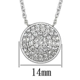 Rhodium Brass Necklace with AAA Grade CZ  in Clear