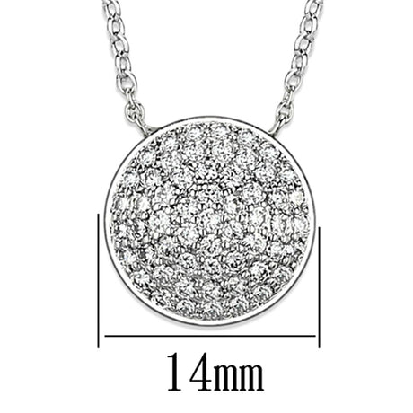 Rhodium Brass Necklace with AAA Grade CZ  in Clear