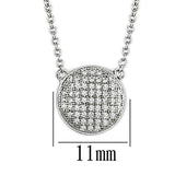 Rhodium Brass Necklace with AAA Grade CZ  in Clear