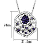 Rhodium + Ruthenium Brass Necklace with AAA Grade CZ  in Amethyst