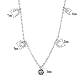 Rhodium Brass Necklace with AAA Grade CZ  in Montana