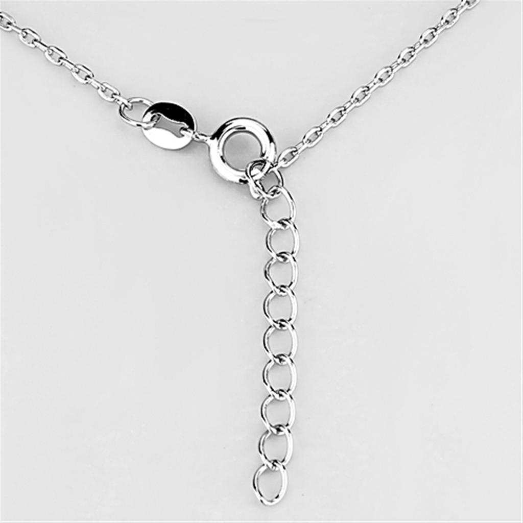 Rhodium Brass Necklace with AAA Grade CZ  in Montana