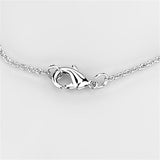 Rhodium Brass Necklace with AAA Grade CZ  in Clear