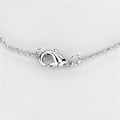 Rhodium Brass Necklace with AAA Grade CZ  in Clear