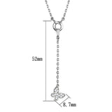 Rhodium Brass Necklace with AAA Grade CZ  in Clear