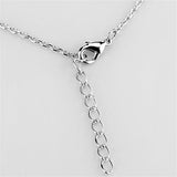 Rhodium Brass Necklace with AAA Grade CZ  in Clear