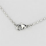Rhodium Brass Necklace with AAA Grade CZ  in Clear