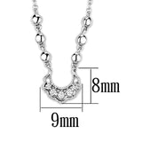 Rhodium Brass Necklace with AAA Grade CZ  in Clear