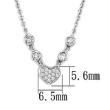 Rhodium Brass Necklace with AAA Grade CZ  in Clear