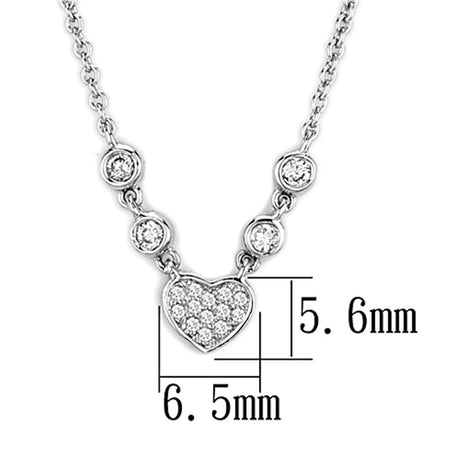 Rhodium Brass Necklace with AAA Grade CZ  in Clear