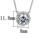 Rhodium Brass Necklace with AAA Grade CZ  in Clear