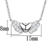 Rhodium Brass Necklace with AAA Grade CZ  in Clear