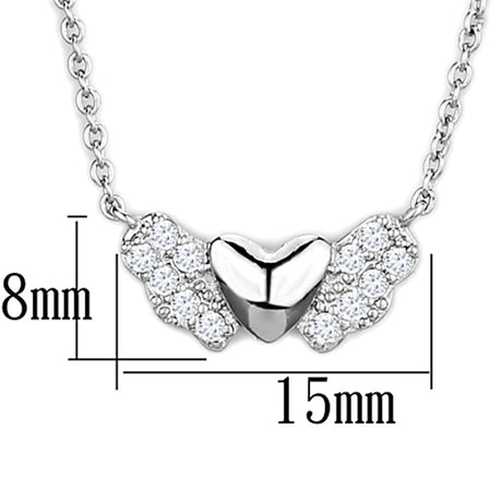 Rhodium Brass Necklace with AAA Grade CZ  in Clear