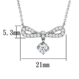 Rhodium Brass Necklace with AAA Grade CZ  in Clear