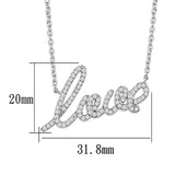 Rhodium Brass Necklace with AAA Grade CZ  in Clear