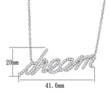 Rhodium Brass Necklace with AAA Grade CZ  in Clear