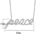 Rhodium Brass Necklace with AAA Grade CZ  in Clear