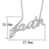 Rhodium Brass Necklace with AAA Grade CZ  in Clear