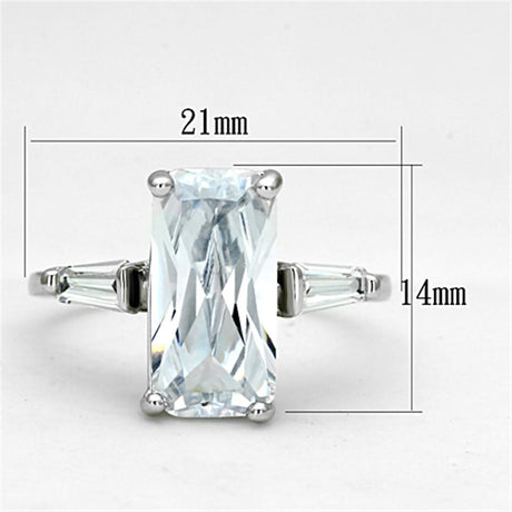 Rhodium Brass Ring with AAA Grade CZ  in Clear