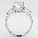 Rhodium Brass Ring with AAA Grade CZ  in Clear