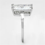 Rhodium Brass Ring with AAA Grade CZ  in Clear