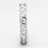 Rhodium Brass Ring with AAA Grade CZ  in Clear