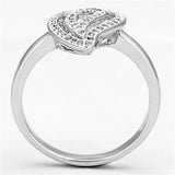 Rhodium Brass Ring with AAA Grade CZ  in Clear