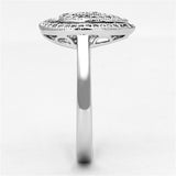 Rhodium Brass Ring with AAA Grade CZ  in Clear