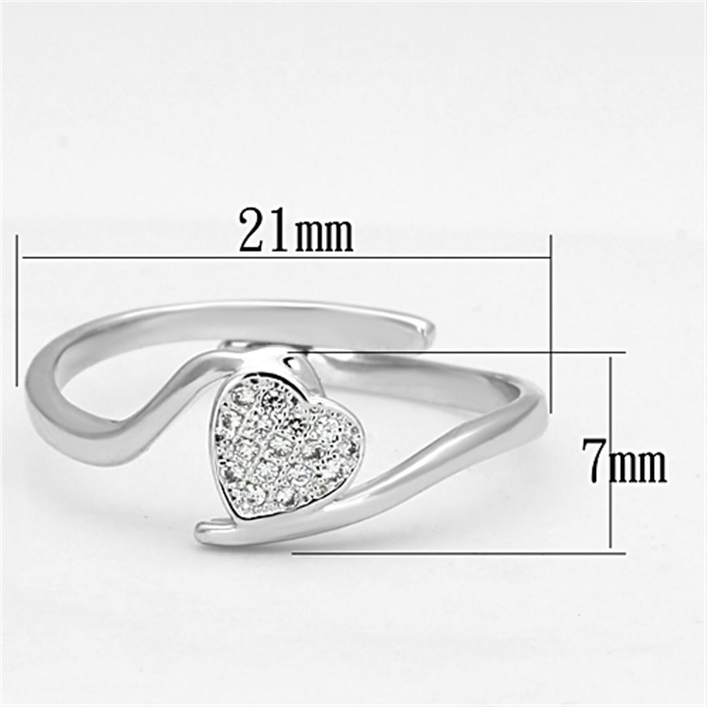 Rhodium Brass Ring with AAA Grade CZ  in Clear