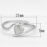Rhodium Brass Ring with AAA Grade CZ  in Clear