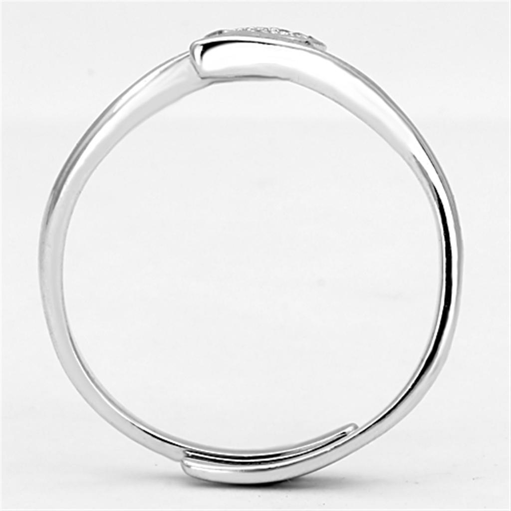 Rhodium Brass Ring with AAA Grade CZ  in Clear