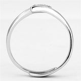 Rhodium Brass Ring with AAA Grade CZ  in Clear