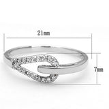 Rhodium Brass Ring with AAA Grade CZ  in Clear